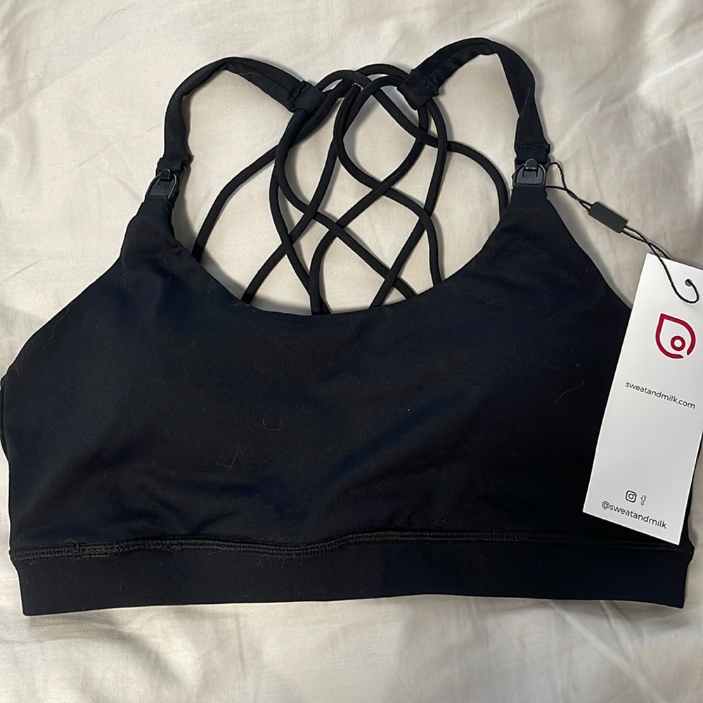 Sweat and Milk oceane 3 yoga nursing/pumping hands free sports bra